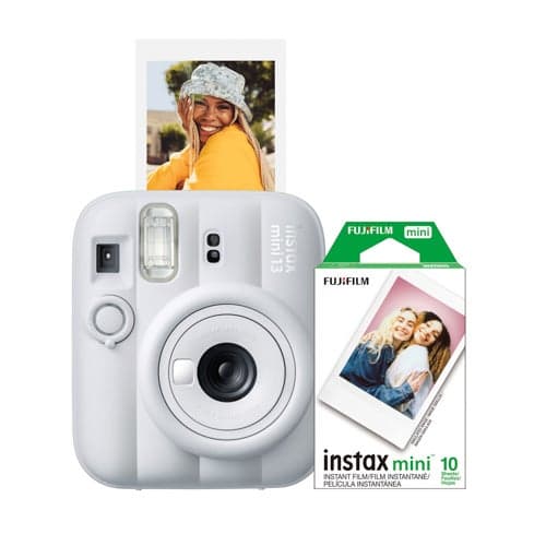 Instax Mini 13 Instant Camera w/ 10 Count Film Clay White