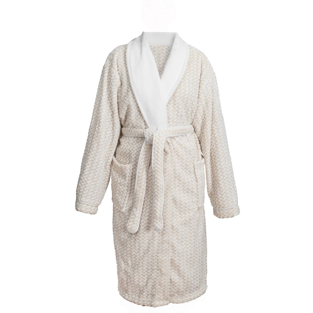 Badgley Mischka New York Velvet Robe with Contrast Collar, 54"