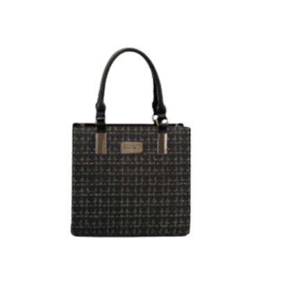 Badgley Mischka Tweed Small Satchel - Black/Gold